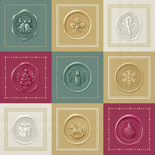 Christmas Stamp Red Green Lunch Napkins