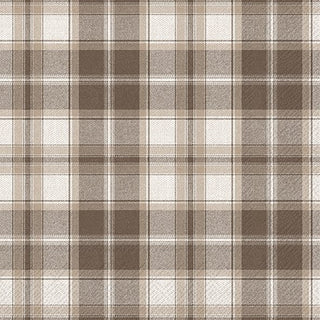 Check Brown Lunch Napkins
