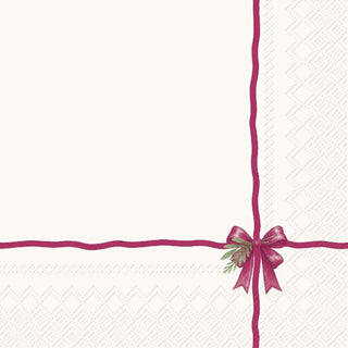 Tiny Present Bow Cream Lunch Napkins