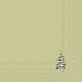 Tiny Christmas Tree Green Lunch Napkins