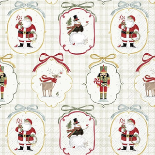 Frosty Cameos Green Lunch Napkins