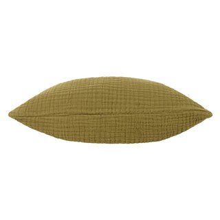 Lark Muslin Crinkle Cotton Cushion Khaki 45x45cm