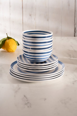 At Home 12 Piece Dinner Set Blue