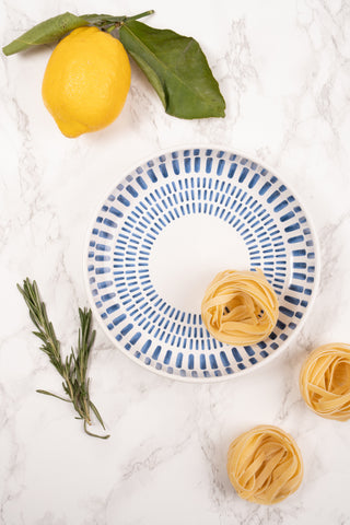 At Home Pasta Bowl Blue