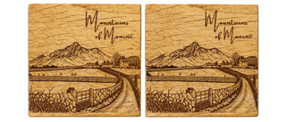 Mountains of Mourne Slieve Binnian Set of 2 Oak Coasters