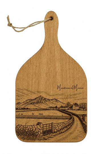 Mountains of Mourne Slieve Binnian Small Oak Hanging Paddle Board