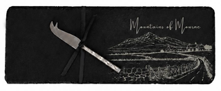 Mountains of Mourne Slieve Binnian Mini Slate Cheese Board & Knife Set