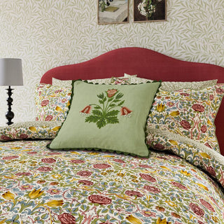 Rose Super King Duvet Cover Cover Set Bough's Green/Rose