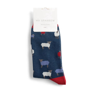 Sheep Family Navy Socks