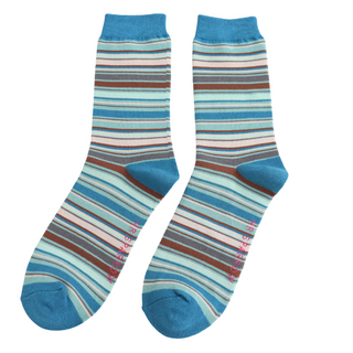 Multi Stripes Teal Socks