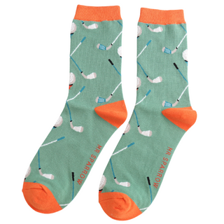 Golf Pattern Green Socks