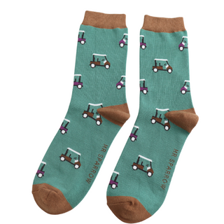 Golf Carts Bottle Green Socks