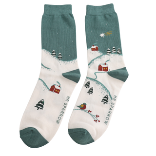 Winter Night Teal Socks