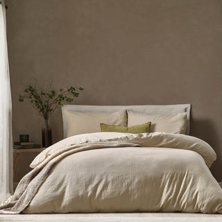 Malton Stripe Double Duvet Set Linen