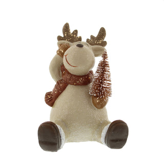Gold Reindeer with Tree Ornament