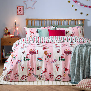 Passport To The North Pole Double Duvet Set Candy Floss/Linen