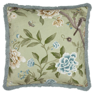 Porcelain Garden Chenille Cushion Sage