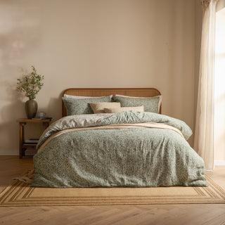 Perrie Leaf Muslin Forest Double Duvet Set