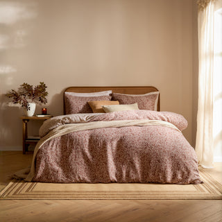 Perrie Leaf Muslin Cinnamon King Duvet Set