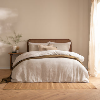Perrie Leaf Muslin Natural King Duvet Set