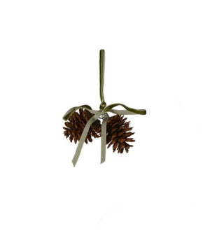 Pinecone Decoration with Green Bow