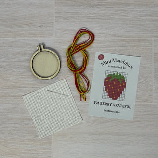 I'm Berry Grateful Mini Matchbox Cross Stitch Kit