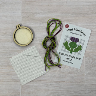 Thistle Make You Smile Mini Matchbox Cross Stitch Kit