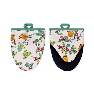 Christmas Robins Microwave Mitts