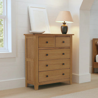 Burford Oak 2 Over 3 Chest of Drawers