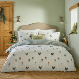 Robins Return Brushed Cotton Single Duvet Cover Set