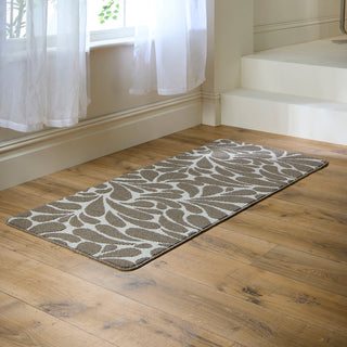 Sculptured Washable Patterned Rain Drop Mink Runner Mat
