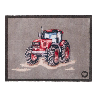 Red Farmyard Tractor Door Mat
