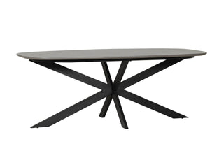 Sadia 2m Oval Dining Table Smoke with Six Dining Chairs
