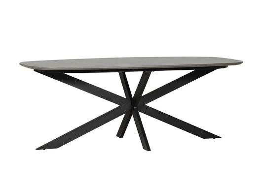 Sadia 2m Oval Dining Table Smoke with Six Dining Chairs