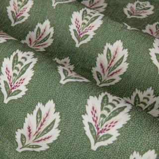 Sessile Leaf Motif 66x72" (167x182cm) Pencil Pleat Curtains, Leaf Green