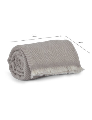 Leigh Herringbone Throw Natural Wool