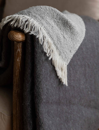 Leigh Reversible Throw Grey Wool