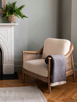 Leigh Reversible Throw Grey Wool