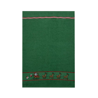A Wintery Christmas Tea Towel Green