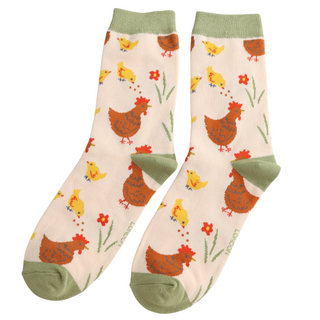 Chicks & Hen Socks Cream