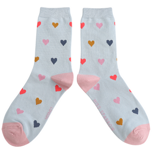Multi Hearts Socks Blue Socks