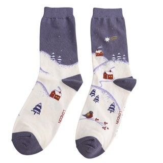 Winter Night Blue Socks