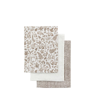 Etched Woodland Teatowel 3pk