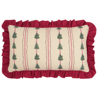 Spruce Stripes Feather Filled Cushion Linen/Red