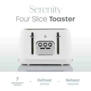 4 Slice White Serenity Toaster