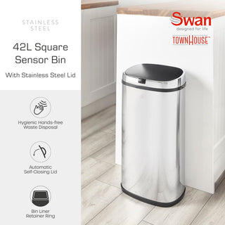 Townhouse 42L Stainless Steel Sensor Bin