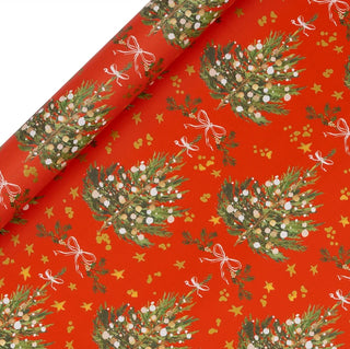 Red Fir Christmas Tree Gift Wrap 4m