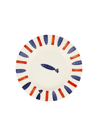Seafood Stripe Medium Dinner Plate, 8.5 Inch