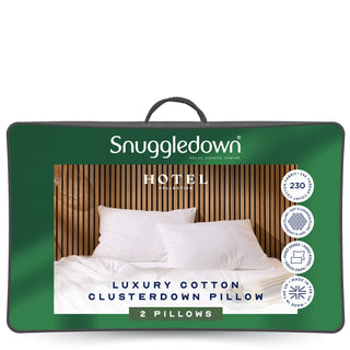 Hotel Luxury Cotton Clusterdown Pillow Pair