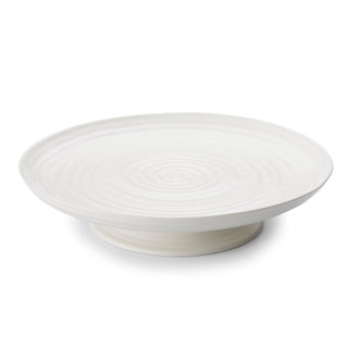 Small Footed Cake Plate White